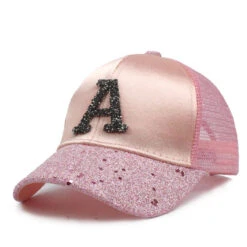 Casquette De Baseball Rose Avec Lettre A Pour Enfant