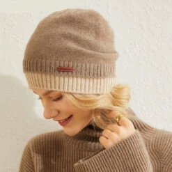 Bonnet En Cachemire Bicolore