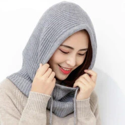 Bonnet Cagoule Côtelée Pour Femme