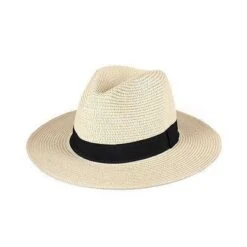 Chapeau De Paille Avec Bande De Tissu