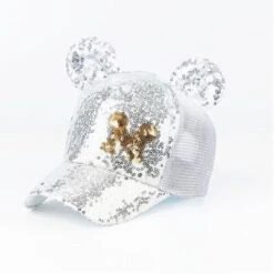 Casquette De Baseball En Maille Avec Oreilles à Paillettes Pour Enfant