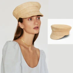 Casquette Gavroche En Paille Pour Femme