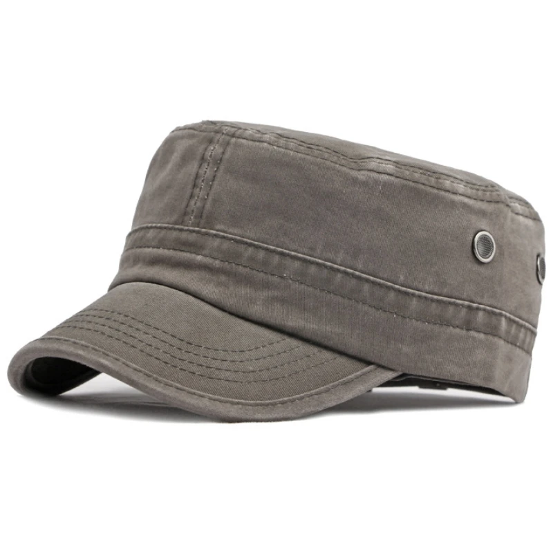 Casquette Unie En Coton Dessus Plat – Image 2