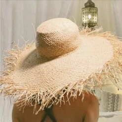 Chapeau De Soleil En Raphia Naturel Pour Femmes