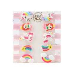 Barrette Bébé : Lot De Dix Barrettes Bébé Fille Licorne, Sirène, Poney, étoile Et Arc-en-ciel