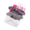 Bandeau Bébé Fille : Lot De Trois Bandeaux élastiques Gris Fleuri Gris Point Et Blanc Uni