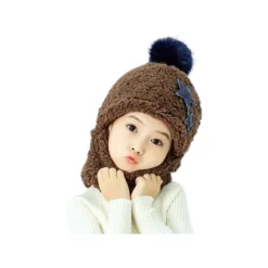 Cagoule Enfant Façon Polaire étoile Marron