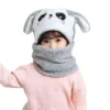 Cagoule Enfant Façon Polaire Lapin Gris