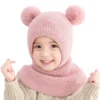 Cagoule Enfant Façon Tricot Rose