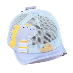 Casquette Bébé Maille Dino Bleu
