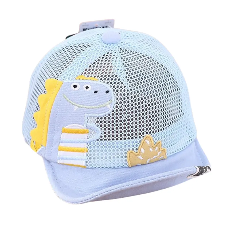 Casquette Bébé Maille Dino Bleu