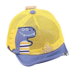 Casquette Bébé Maille Dino Jaune
