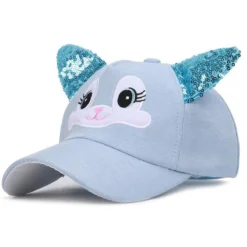 Casquette Enfant Chat Bleu