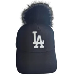 Casquette Enfant Fille Pompon Noir