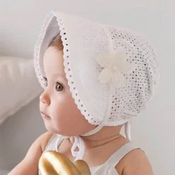 Casquette D’été En Dentelle Avec Motif Floral Pour Bébé Fille