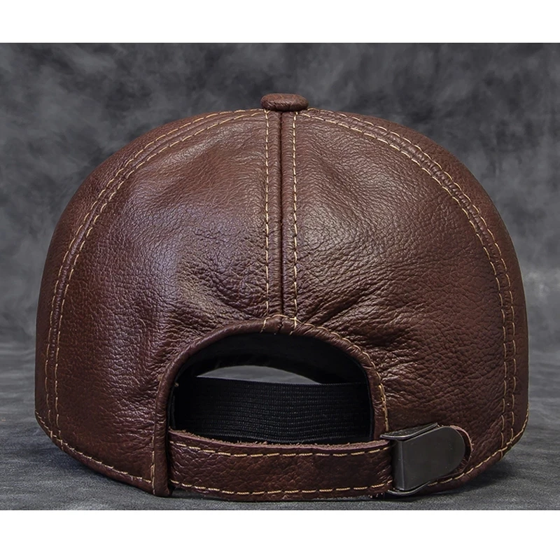 Casquette De Baseball En Cuir Avec Un Blason Aigle Imprimé – Image 3