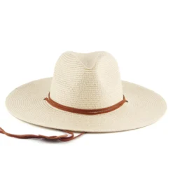 Chapeau De Paille Avec Sangle Effet Daim