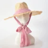 Chapeau En Raphia Avec Sangle Foulard