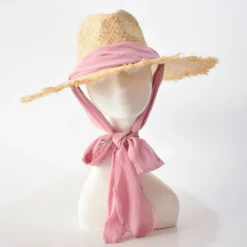 Chapeau En Raphia Avec Sangle Foulard