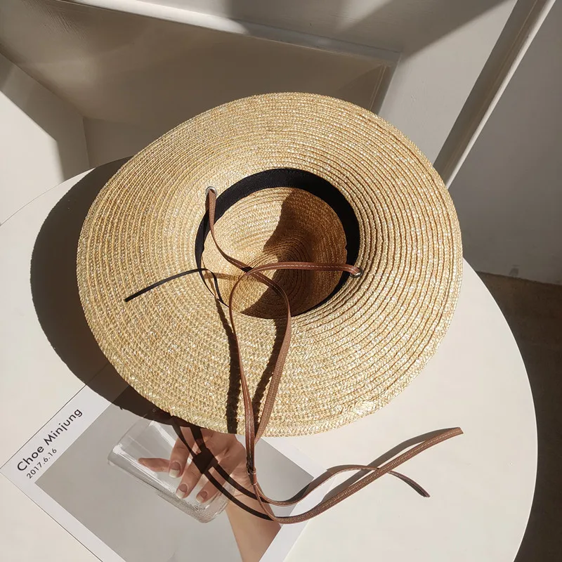 Chapeau De Paille Avec Sangle Effet Cuir – Image 3