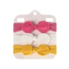 Bandeau Bébé Fille : Lot De Trois Bandeaux élastiques Rose Blanc Et Jaune