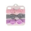 Bandeau Bébé Fille : Lot De Trois Bandeaux élastiques Rose Gris Et Violet