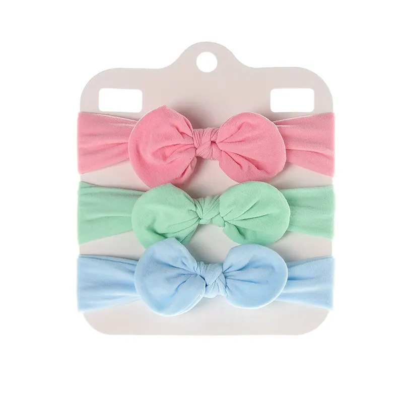Bandeau Bébé Fille : Lot De Trois Bandeaux élastiques Rose Vert Et Bleu