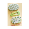 Barrette Bébé : Lot De Trois Barrettes Bébé Vichy Vert, Brillant Vert Et Liberty Vert