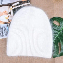 Bonnet Femme Simple En Cachemire De Lapin Et Acrylique