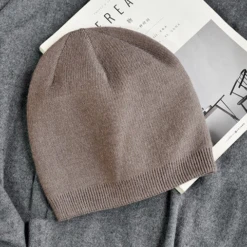 Bonnet Homme Gris En Cachemire Et Acrylique