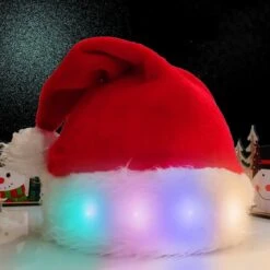 Bonnet Père Noel Avec Lumière LED Colorée
