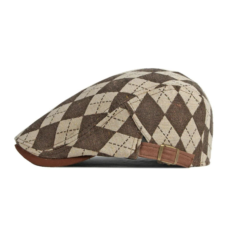 Casquette Irlandaise Vintage Avec Motifs Jacquards
