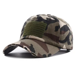 Casquette Militaire Effet Camouflage Avec Drapeau Américain