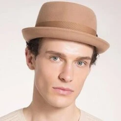 Chapeau Juif Beige Vintage Pour Homme