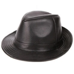 Chapeau De Pluie Homme Style Jazz En Cuir