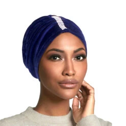 Turban Chimio En Velours Avec Bijoux Strass