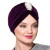 Turban Chimio En Velours Avec Bijoux En Perles